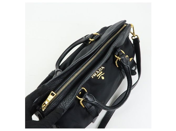 Borsa a spalla e a mano 2Way in nylon e pelle con logo PRADA Nera BN2032 - vista 21