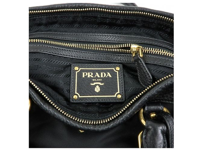 Borsa a spalla e a mano 2Way in nylon e pelle con logo PRADA Nera BN2032 - vista 23