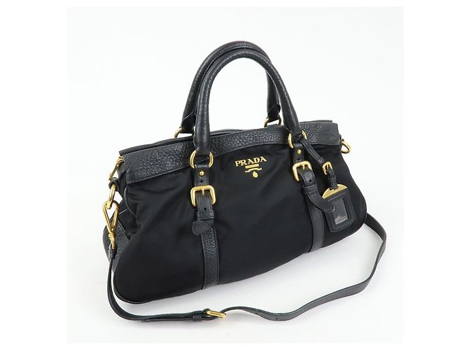 Borsa a spalla e a mano 2Way in nylon e pelle con logo PRADA Nera BN2032 - vista 4