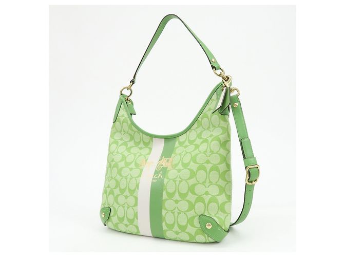 Borsa 2Way COACH Signature PVC Leather Borsa a Tracolla Borsa a Mano Green - vista 3
