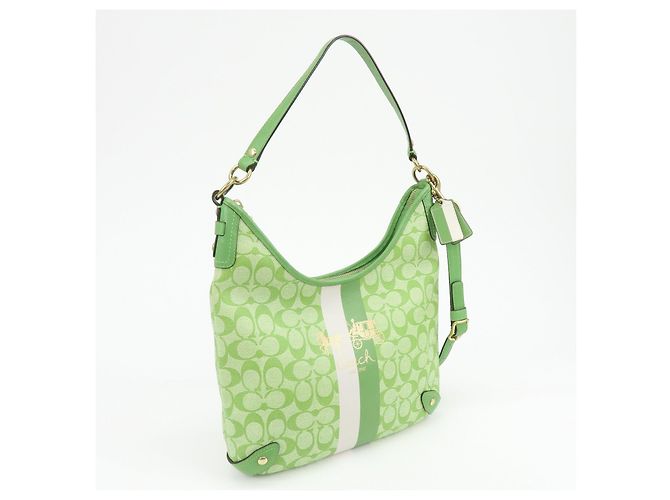 Borsa 2Way COACH Signature PVC Leather Borsa a Tracolla Borsa a Mano Green - vista 4