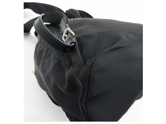PRADA Triangle Logo Nylon Leather Backpack Studs Black Red1BZ811 - view 11