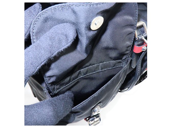 PRADA Triangle Logo Nylon Leather Backpack Studs Black Red1BZ811 - view 15
