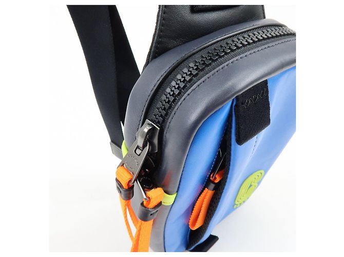 COACH Edge L-Pack Borsa a Vita in Pelle Borsa a Tracolla Blue Black - vista 13