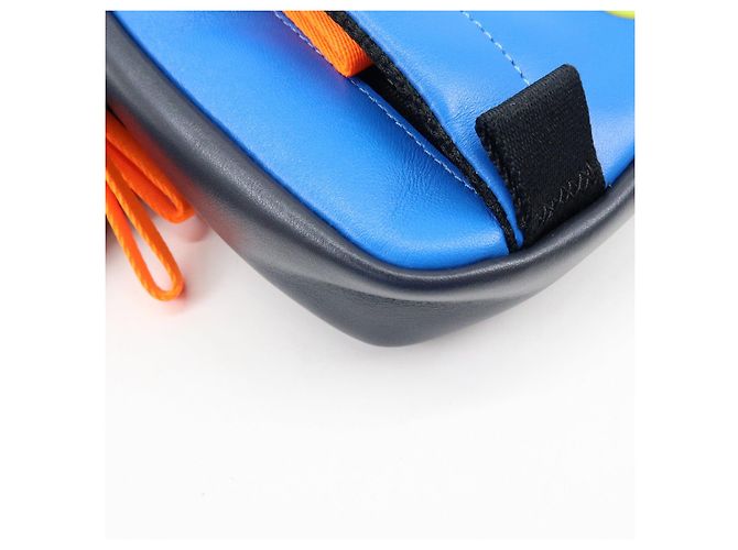 COACH Edge L-Pack Borsa a Vita in Pelle Borsa a Tracolla Blue Black - vista 8