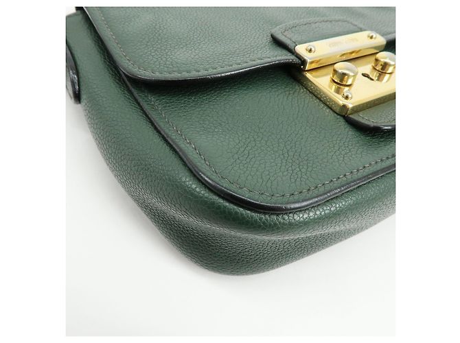 Borsa a tracolla Miu Miu in pelle Madras Verde Scuro RT0638 - vista 11