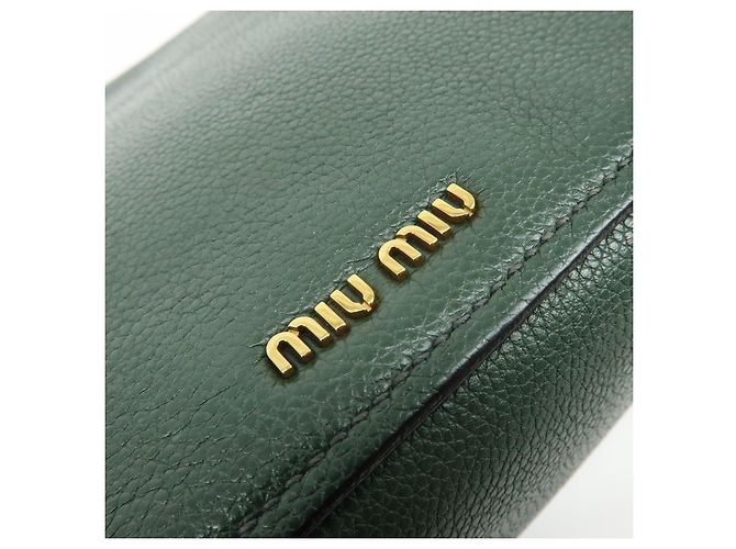 Borsa a tracolla Miu Miu in pelle Madras Verde Scuro RT0638 - vista 16