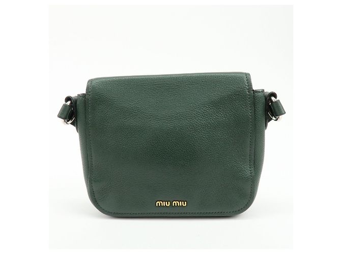Borsa a tracolla Miu Miu in pelle Madras Verde Scuro RT0638 - vista 2