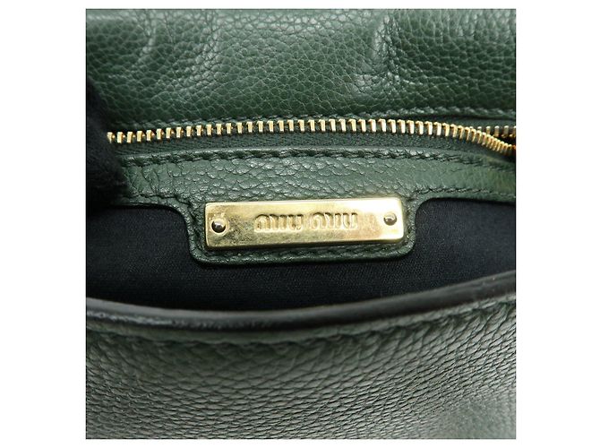 Borsa a tracolla Miu Miu in pelle Madras Verde Scuro RT0638 - vista 22