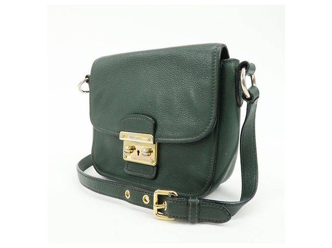 Borsa a tracolla Miu Miu in pelle Madras Verde Scuro RT0638 - vista 3