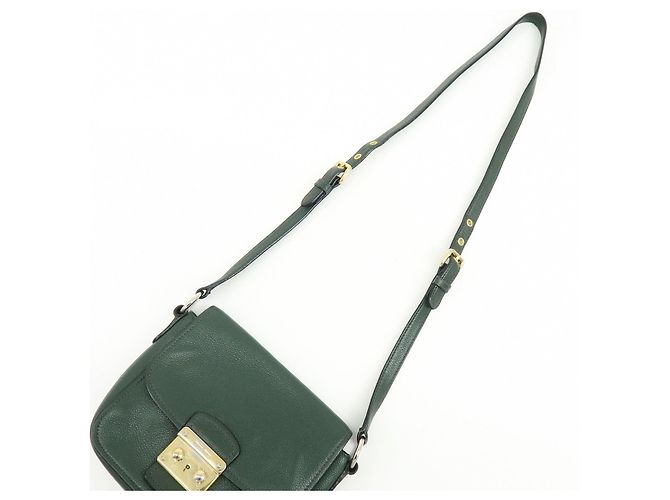 Borsa a tracolla Miu Miu in pelle Madras Verde Scuro RT0638 - vista 6