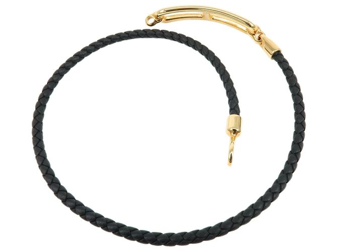 Hermès HERMES Bracciale Roulis Double Tour in pelle Veau Swift Nero Oro - vista 6
