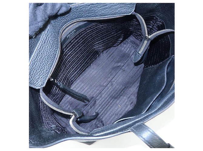 Borsa Tote e Borsa a Spalla PRADA in pelle di vitello con logo Nero - vista 21