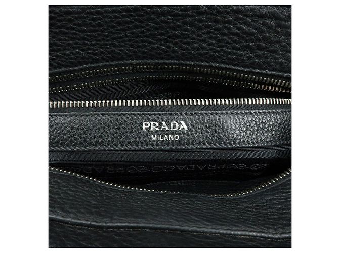 Borsa Tote e Borsa a Spalla PRADA in pelle di vitello con logo Nero - vista 24
