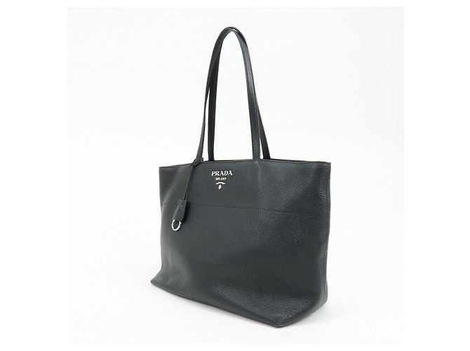 Borsa Tote e Borsa a Spalla PRADA in pelle di vitello con logo Nero - vista 3