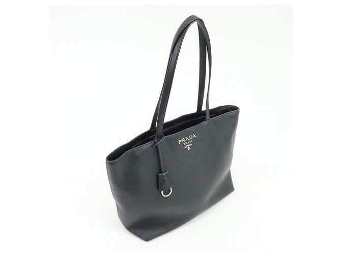 Borsa Tote e Borsa a Spalla PRADA in pelle di vitello con logo Nero - vista 4