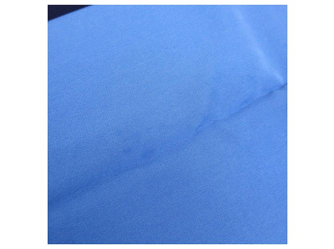 Sciarpa CHANEL COCO Mark 100% seta blu bianco navy rosso - vista 10
