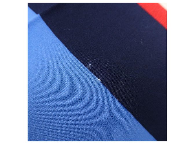 Sciarpa CHANEL COCO Mark 100% seta blu bianco navy rosso - vista 12