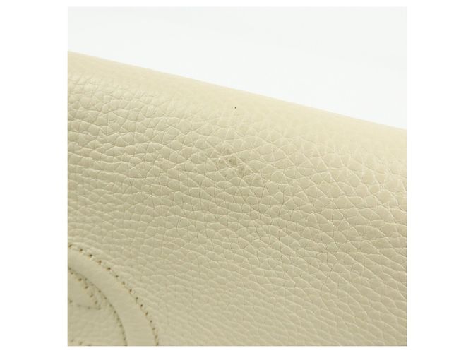 Borsa a tracolla in pelle con catena GUCCI SOHO Interlocking G Bianca 536224 - vista 15