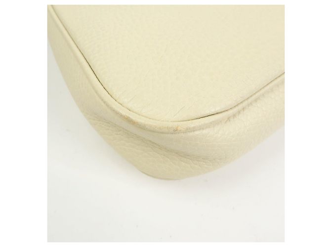 Borsa a tracolla in pelle con catena GUCCI SOHO Interlocking G Bianca 536224 - vista 9