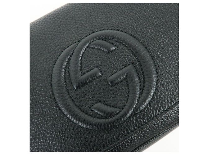 Borsa a spalla in pelle con catena GUCCI SOHO Interlocking G Nera 536224 - vista 15