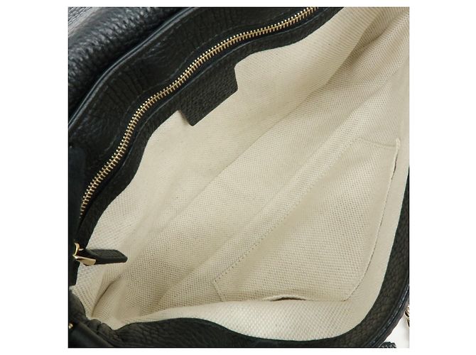 Borsa a spalla in pelle con catena GUCCI SOHO Interlocking G Nera 536224 - vista 18