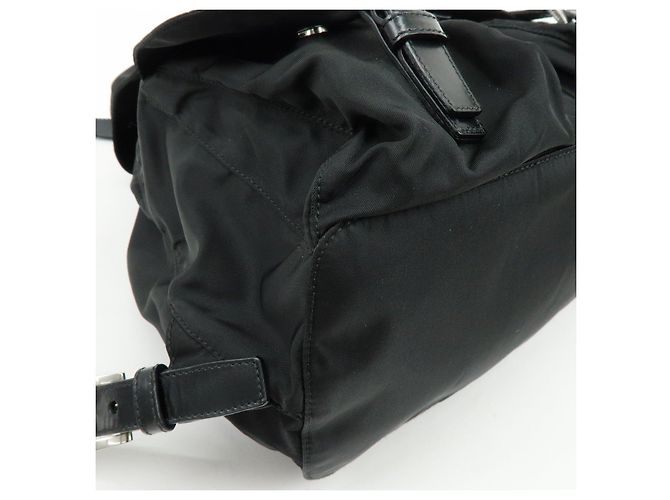 Zaino PRADA in nylon e pelle con logo Triangle Nero BZ2811 - vista 10