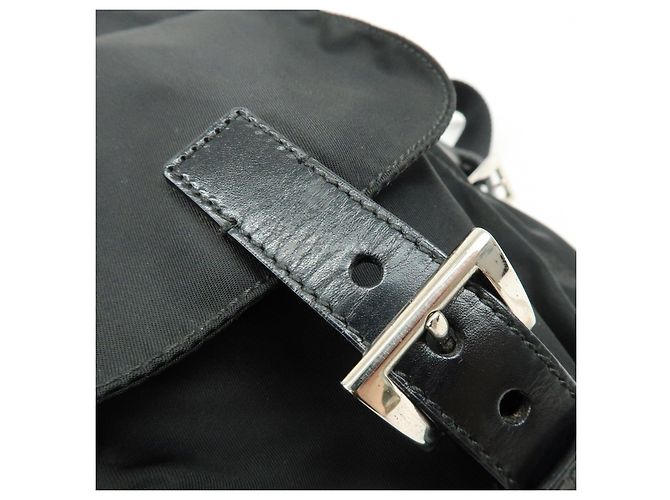 Zaino PRADA in nylon e pelle con logo Triangle Nero BZ2811 - vista 16