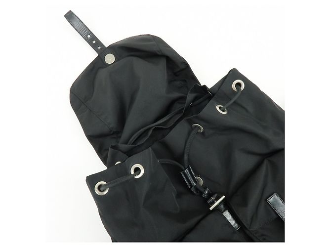 Zaino PRADA in nylon e pelle con logo Triangle Nero BZ2811 - vista 18