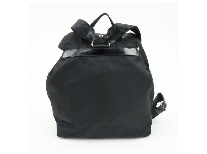 Zaino PRADA in nylon e pelle con logo Triangle Nero BZ2811 - vista 2