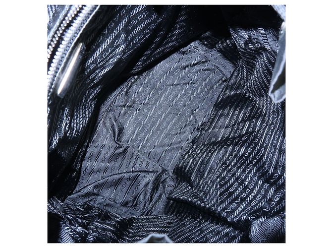 Zaino PRADA in nylon e pelle con logo Triangle Nero BZ2811 - vista 21