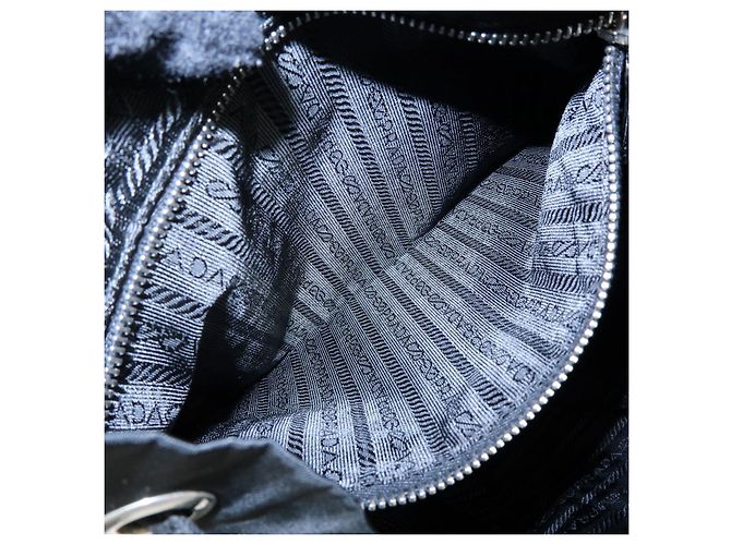 Zaino PRADA in nylon e pelle con logo Triangle Nero BZ2811 - vista 22