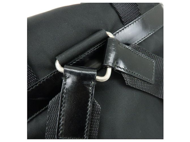 Zaino PRADA in nylon e pelle con logo Triangle Nero BZ2811 - vista 7