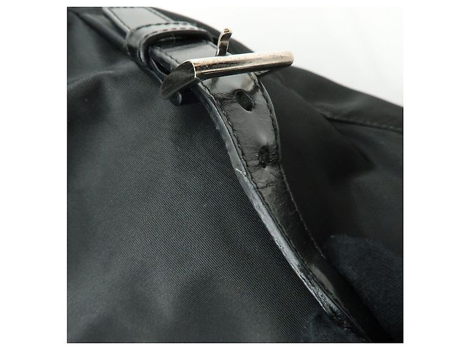 Zaino PRADA in nylon e pelle con logo Triangle Nero BZ2811 - vista 9