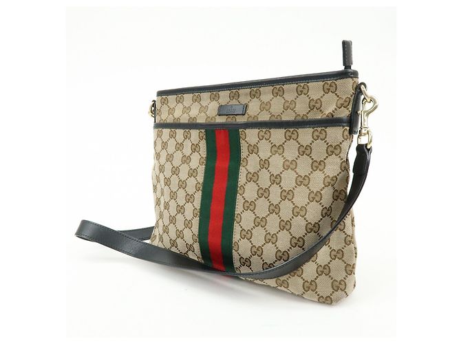 Borsa a tracolla GUCCI Sherry GG Canvas Leather 388926 - vista 3