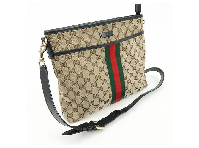 Borsa a tracolla GUCCI Sherry GG Canvas Leather 388926 - vista 4