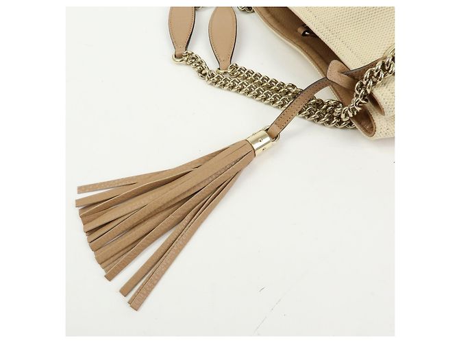 GUCCI SOHO Borsa a tracolla in tela e pelle con G intrecciate 308982 - vista 10