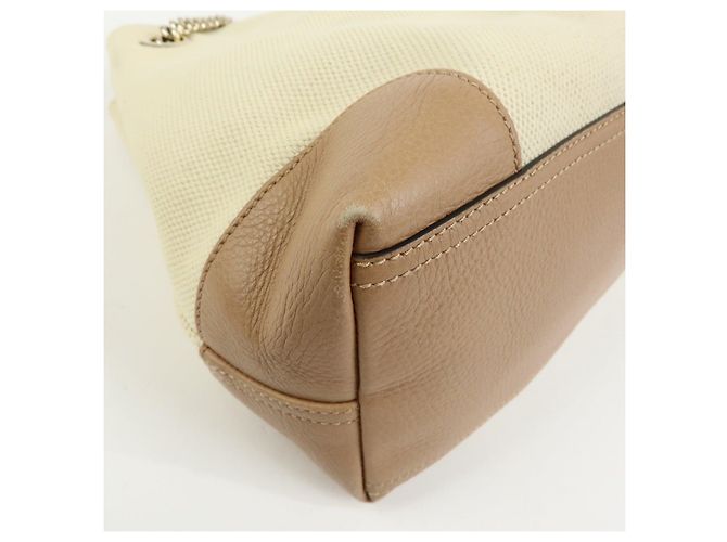 GUCCI SOHO Borsa a tracolla in tela e pelle con G intrecciate 308982 - vista 13