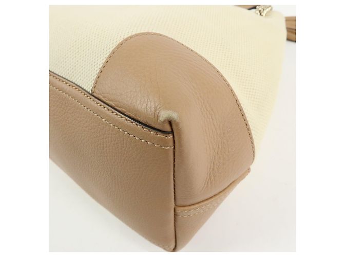 GUCCI SOHO Borsa a tracolla in tela e pelle con G intrecciate 308982 - vista 14