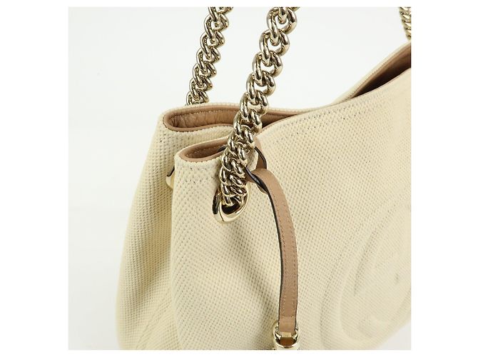 GUCCI SOHO Borsa a tracolla in tela e pelle con G intrecciate 308982 - vista 15