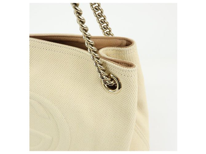 GUCCI SOHO Borsa a tracolla in tela e pelle con G intrecciate 308982 - vista 16
