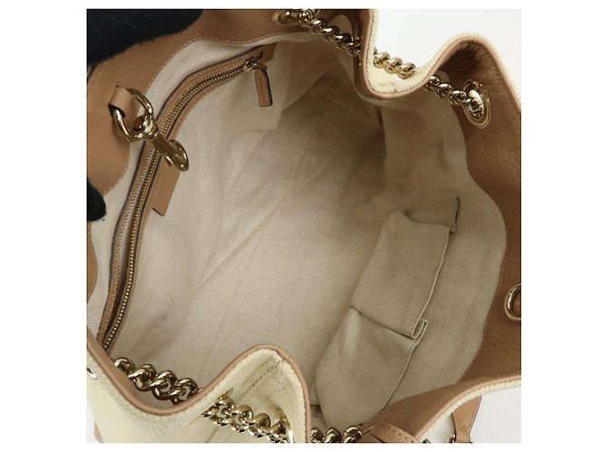 GUCCI SOHO Borsa a tracolla in tela e pelle con G intrecciate 308982 - vista 18