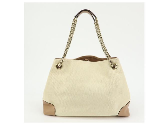 GUCCI SOHO Borsa a tracolla in tela e pelle con G intrecciate 308982 - vista 2