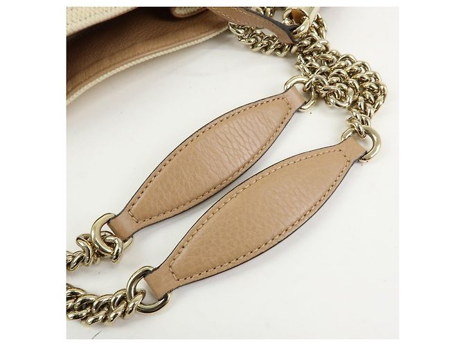 GUCCI SOHO Borsa a tracolla in tela e pelle con G intrecciate 308982 - vista 7