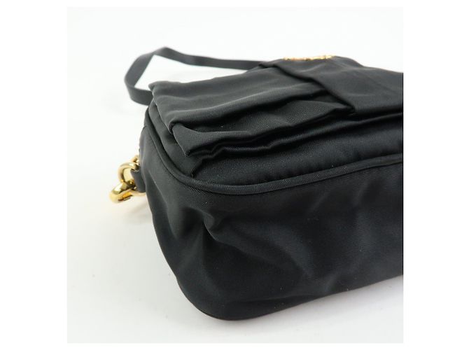 PRADA Mini Borsa a Tracolla in Nylon e Pelle Nero - vista 10