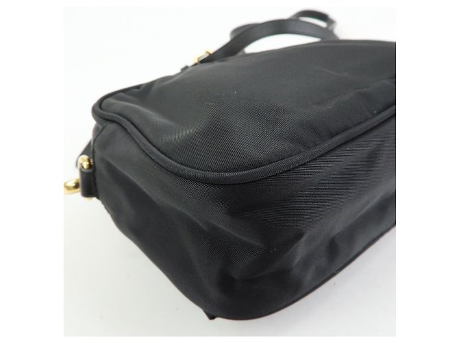 PRADA Mini Borsa a Tracolla in Nylon e Pelle Nero - vista 12