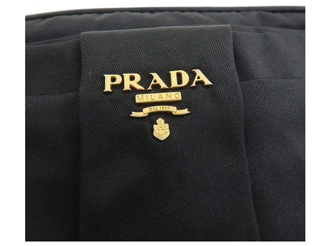 PRADA Mini Borsa a Tracolla in Nylon e Pelle Nero - vista 21