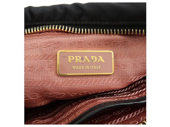 PRADA Mini Borsa a Tracolla in Nylon e Pelle Nero - vista 23