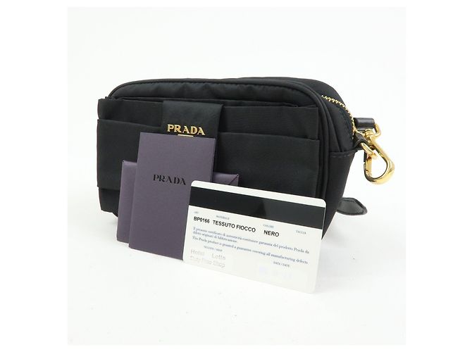 PRADA Mini Borsa a Tracolla in Nylon e Pelle Nero - vista 24