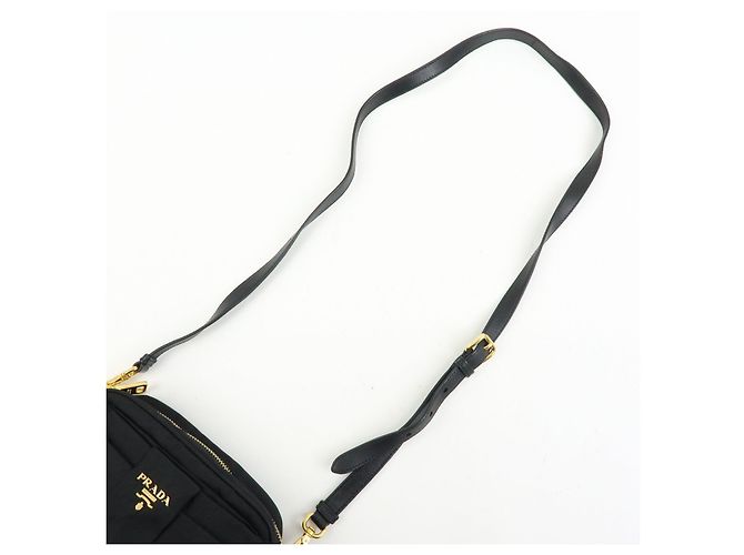 PRADA Mini Borsa a Tracolla in Nylon e Pelle Nero - vista 6